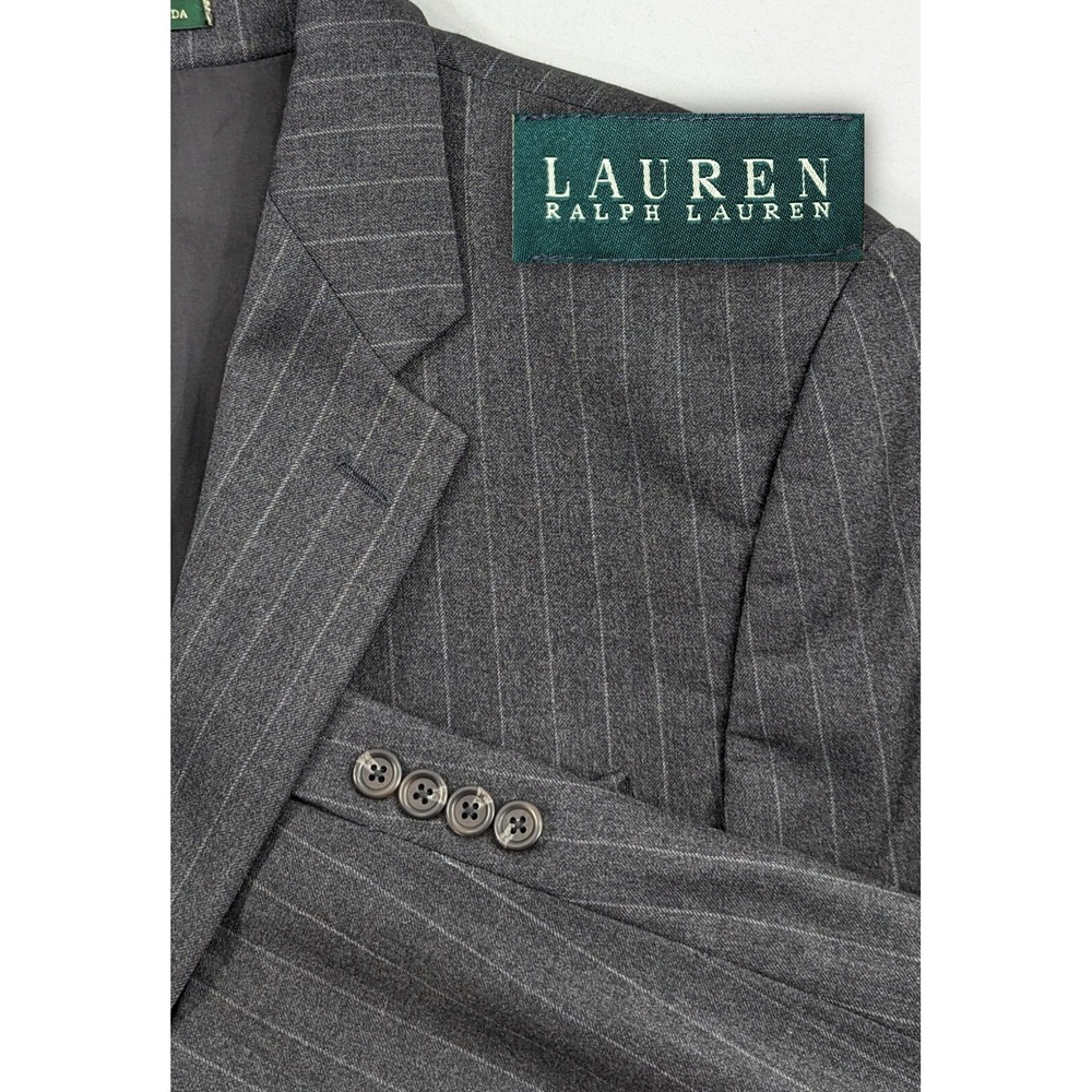 Ralph Lauren Blazer Sport Coat Gray Wool Cashmere Jacket 44R,(Short) Big 48"